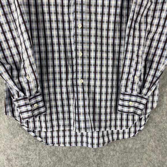 Billy Reid Shirt Mens Medium Plaid Button Up Cotton Italy Made Retro Hipster - Picture 3 of 14